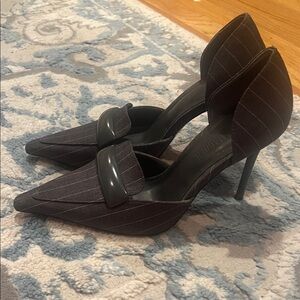Steve Madden Gray Pinstripe Heels